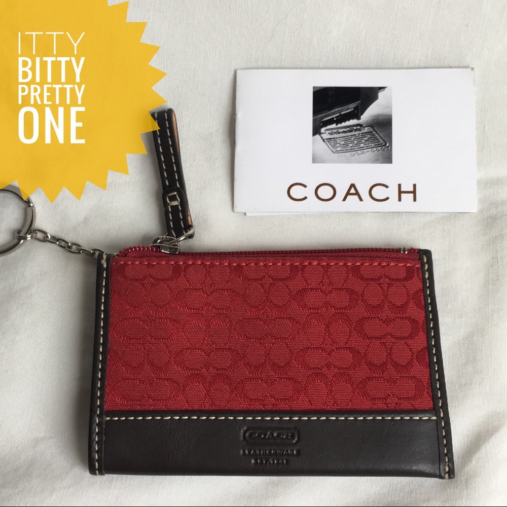 Coach Mini Skinny ID Case (Dk. Red/Brown)